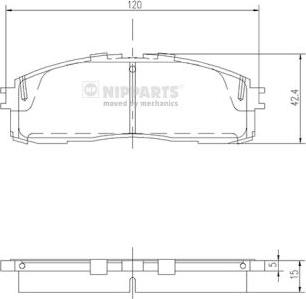 Nipparts J3612006 - Bremsbelagsatz, Scheibenbremse alexcarstop-ersatzteile.com