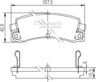 Nipparts J3612008 - Bremsbelagsatz, Scheibenbremse alexcarstop-ersatzteile.com