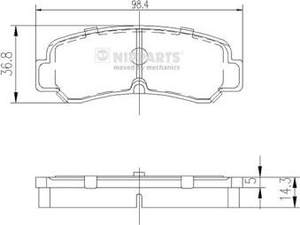 Nipparts J3612007 - Bremsbelagsatz, Scheibenbremse alexcarstop-ersatzteile.com