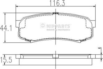 Nipparts J3612010 - Bremsbelagsatz, Scheibenbremse alexcarstop-ersatzteile.com