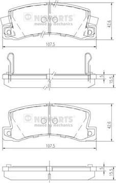 Nipparts J3612013 - Bremsbelagsatz, Scheibenbremse alexcarstop-ersatzteile.com