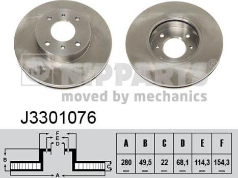 Nipparts J3301076 - Bremsscheibe alexcarstop-ersatzteile.com