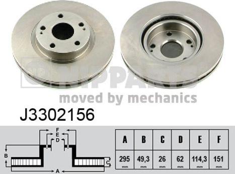 Nipparts J3302156 - Bremsscheibe alexcarstop-ersatzteile.com