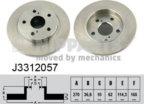 Nipparts J3312057 - Bremsscheibe alexcarstop-ersatzteile.com