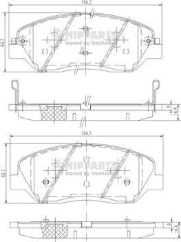 Nipparts N3605051 - Bremsbelagsatz, Scheibenbremse alexcarstop-ersatzteile.com