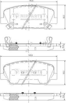 Nipparts N3600547 - Bremsbelagsatz, Scheibenbremse alexcarstop-ersatzteile.com