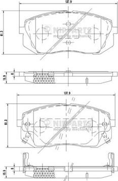 Nipparts N3600330 - Bremsbelagsatz, Scheibenbremse alexcarstop-ersatzteile.com