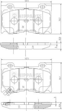 Nipparts N3601107 - Bremsbelagsatz, Scheibenbremse alexcarstop-ersatzteile.com