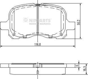 Nipparts N3602129 - Bremsbelagsatz, Scheibenbremse alexcarstop-ersatzteile.com