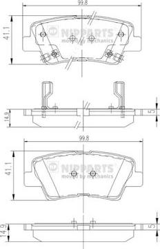 Nipparts N3610311 - Bremsbelagsatz, Scheibenbremse alexcarstop-ersatzteile.com