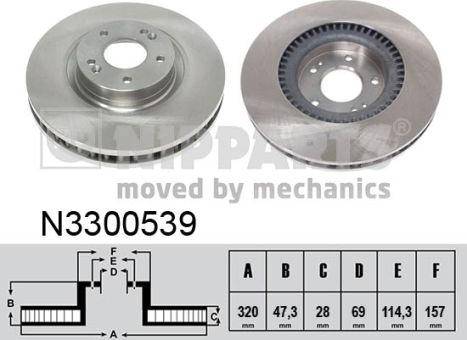 Nipparts N3300539 - Bremsscheibe alexcarstop-ersatzteile.com