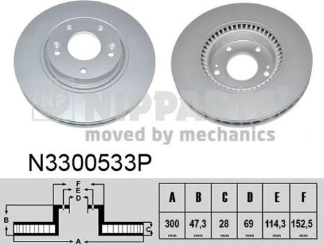 Nipparts N3300533P - Bremsscheibe alexcarstop-ersatzteile.com