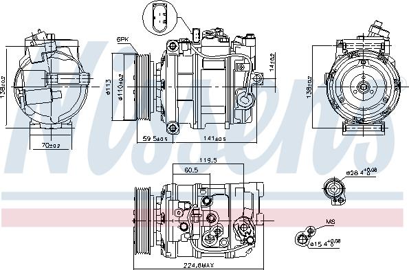 Nissens 89091 - Kompressor, Klimaanlage alexcarstop-ersatzteile.com