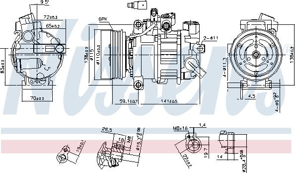 Nissens 890551 - Kompressor, Klimaanlage alexcarstop-ersatzteile.com