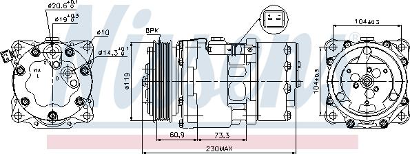 Nissens 89195 - Kompressor, Klimaanlage alexcarstop-ersatzteile.com