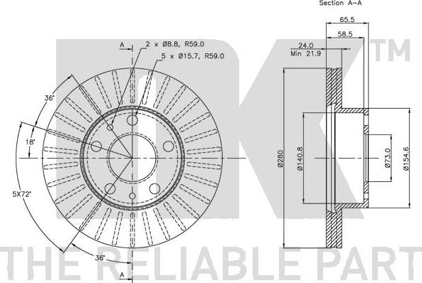 NK 319945 - Bremsscheibe alexcarstop-ersatzteile.com