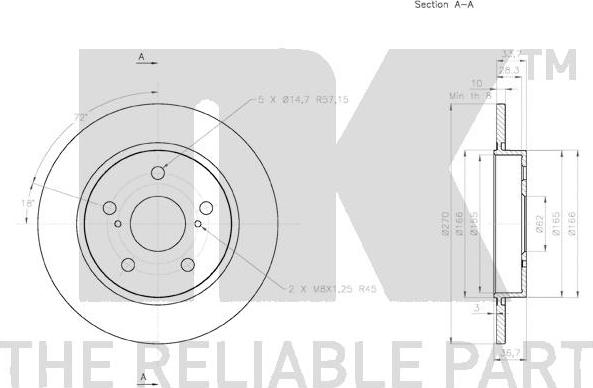 NK 2045123 - Bremsscheibe alexcarstop-ersatzteile.com