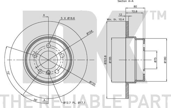 NK 201548 - Bremsscheibe alexcarstop-ersatzteile.com