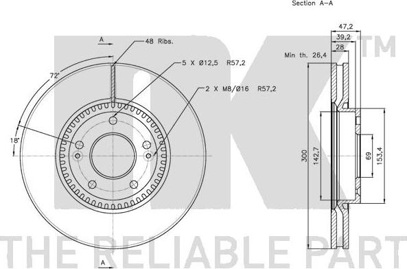 NK 203422 - Bremsscheibe alexcarstop-ersatzteile.com