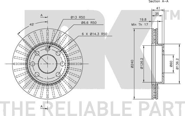 NK 313640 - Bremsscheibe alexcarstop-ersatzteile.com