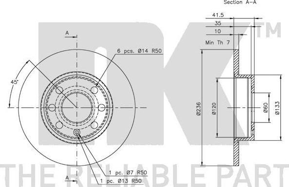 NK 203605 - Bremsscheibe alexcarstop-ersatzteile.com