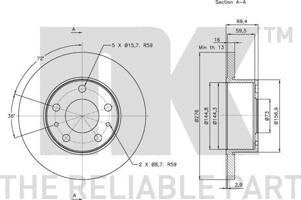 NK 202346 - Bremsscheibe alexcarstop-ersatzteile.com