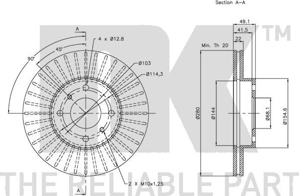 NK 312251 - Bremsscheibe alexcarstop-ersatzteile.com