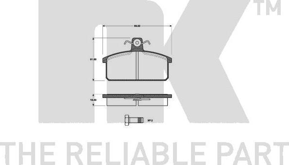 NK 222313 - Bremsbelagsatz, Scheibenbremse alexcarstop-ersatzteile.com