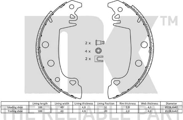 NK 2799490 - Bremsbackensatz alexcarstop-ersatzteile.com