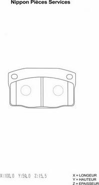 NPS D360O05 - Bremsbelagsatz, Scheibenbremse alexcarstop-ersatzteile.com