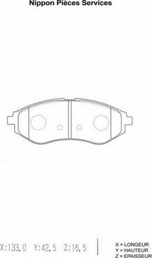 NPS D360O11 - Bremsbelagsatz, Scheibenbremse alexcarstop-ersatzteile.com