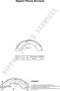 NPS H350A09 - Bremsbackensatz alexcarstop-ersatzteile.com