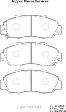 NPS H360A03 - Bremsbelagsatz, Scheibenbremse alexcarstop-ersatzteile.com