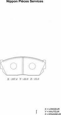 NPS H360A13 - Bremsbelagsatz, Scheibenbremse alexcarstop-ersatzteile.com