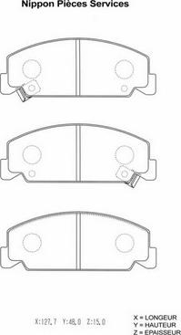 NPS H360A33 - Bremsbelagsatz, Scheibenbremse alexcarstop-ersatzteile.com