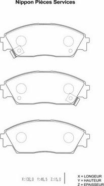 NPS H360A23 - Bremsbelagsatz, Scheibenbremse alexcarstop-ersatzteile.com