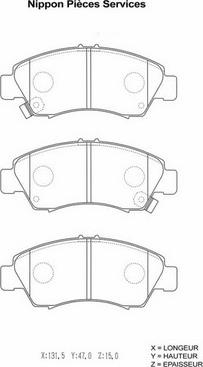 NPS H360A27 - Bremsbelagsatz, Scheibenbremse alexcarstop-ersatzteile.com