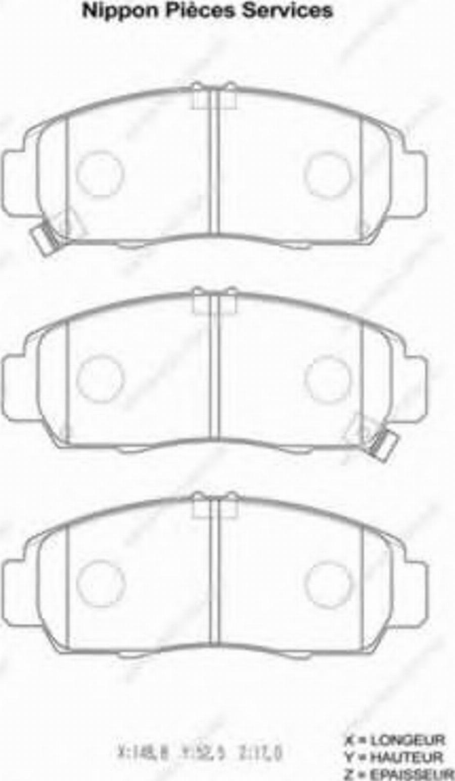 NPS H361A03 - Bremsbelagsatz, Scheibenbremse alexcarstop-ersatzteile.com