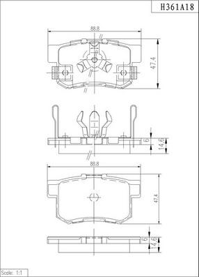 NPS H361A18 - Bremsbelagsatz, Scheibenbremse alexcarstop-ersatzteile.com