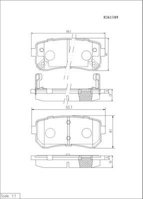 NPS H361I09 - Bremsbelagsatz, Scheibenbremse alexcarstop-ersatzteile.com