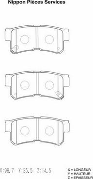 NPS H361I00 - Bremsbelagsatz, Scheibenbremse alexcarstop-ersatzteile.com