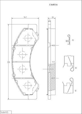 NPS I360U16 - Bremsbelagsatz, Scheibenbremse alexcarstop-ersatzteile.com