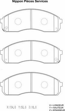 NPS K360A08 - Bremsbelagsatz, Scheibenbremse alexcarstop-ersatzteile.com