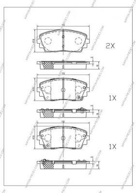 NPS K360A25 - Bremsbelagsatz, Scheibenbremse alexcarstop-ersatzteile.com