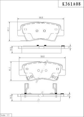 NPS K361A08 - Bremsbelagsatz, Scheibenbremse alexcarstop-ersatzteile.com