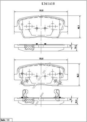 NPS K361A10 - Bremsbelagsatz, Scheibenbremse alexcarstop-ersatzteile.com