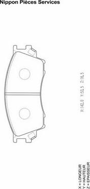 NPS M360A45 - Bremsbelagsatz, Scheibenbremse alexcarstop-ersatzteile.com