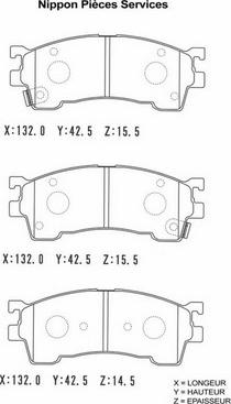 NPS M360A40 - Bremsbelagsatz, Scheibenbremse alexcarstop-ersatzteile.com