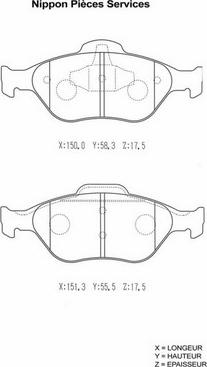 NPS M360A23 - Bremsbelagsatz, Scheibenbremse alexcarstop-ersatzteile.com