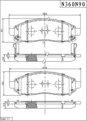 NPS N360N90 - Bremsbelagsatz, Scheibenbremse alexcarstop-ersatzteile.com